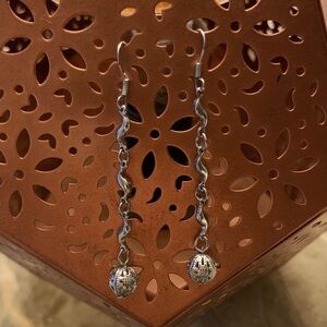 Chic Twisted Silver Dangle Earrings